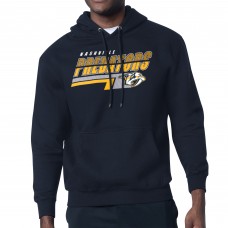 Nashville Predators Starter Navy Logo Push Fleece Hoodie
