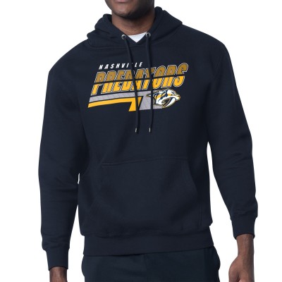 Nashville Predators Starter Navy Logo Push Fleece Hoodie