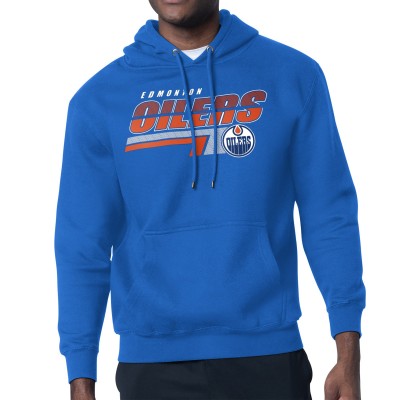 Edmonton Oilers Starter Royal Logo Push Fleece Hoodie
