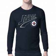 Футболка с длинным рукавом Winnipeg Jets Starter Navy Modern Tailsweep