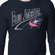 Columbus Blue Jackets Starter Navy Modern Tailsweep Long Sleeve T-Shirt