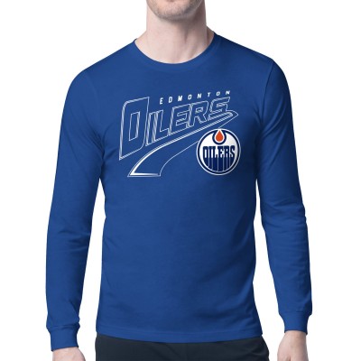 Edmonton Oilers Starter Royal Modern Tailsweep Long Sleeve T-Shirt