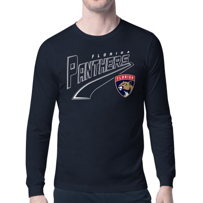 Florida Panthers Starter Navy Modern Tailsweep Long Sleeve T-Shirt