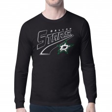 Dallas Stars Starter Black Modern Tailsweep Long Sleeve T-Shirt