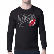 Футболка с длинным рукавом New Jersey Devils Starter Black Modern Tailsweep