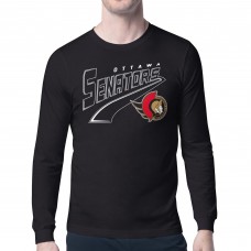 Ottawa Senators Starter Black Modern Tailsweep Long Sleeve T-Shirt Ottawa Senators Starter Black Modern Tailsweep Long Sleeve T-Shirt