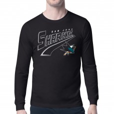 Футболка с длинным рукавом San Jose Sharks Starter Black Modern Tailsweep
