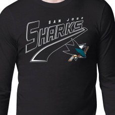 Футболка с длинным рукавом San Jose Sharks Starter Black Modern Tailsweep
