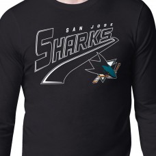 Футболка с длинным рукавом San Jose Sharks Starter Black Modern Tailsweep