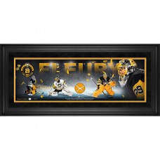 Marc-Andre Fleury Pittsburgh Penguins Fanatics Authentic Framed 10 x 30 Return to Pittsburgh Panoramic with a Piece of Game-Used Net vs. Columbus Blue Jackets on September 27, 2025 - Limited Edition of 250