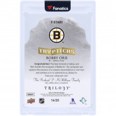 Bobby Orr Boston Bruins Autographed 2015-16 Upper Deck Trilogy Triptychs #T-STAR1 #14/20 Card
