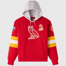 Calgary Flames OVO x NHL Red Fleece Hoodie