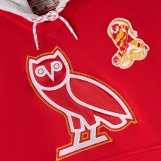 Calgary Flames OVO x NHL Red Fleece Hoodie