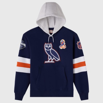 Edmonton Oilers OVO x NHL Navy Fleece Hoodie