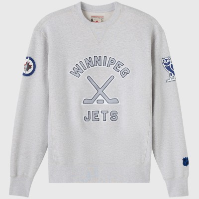 Winnipeg Jets OVO x NHL Heather Gray Fleece Sweatshirt