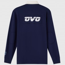 Winnipeg Jets OVO x NHL Navy YD Striped Rugby Polo
