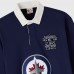 Winnipeg Jets OVO x NHL Navy YD Striped Rugby Polo