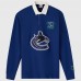Vancouver Canucks OVO x NHL Blue YD Striped Rugby Polo