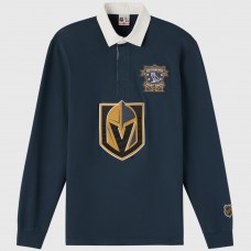Vegas Golden Knights OVO x NHL Gray YD Striped Rugby Polo