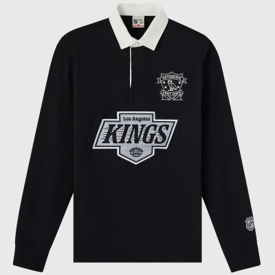 Los Angeles Kings OVO x NHL Black YD Striped Rugby Polo