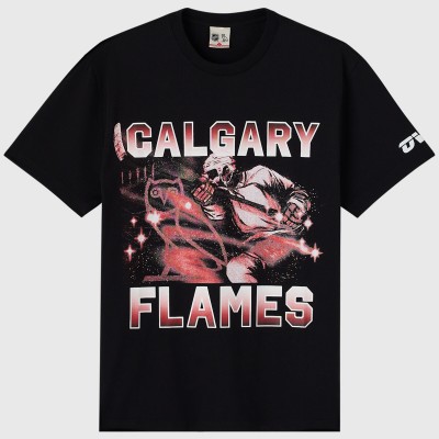 Calgary Flames OVO x NHL Black Graphic T-Shirt