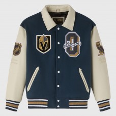 Vegas Golden Knights OVO x NHL Gray Full-Snap Varsity Jacket