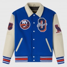 New York Islanders OVO x NHL Royal Full-Snap Varsity Jacket