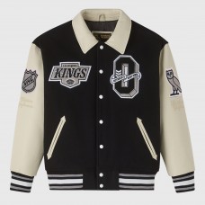 Los Angeles Kings OVO x NHL Black Full-Snap Varsity Jacket