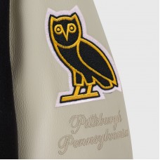 Pittsburgh Penguins OVO x NHL Black Full-Snap Varsity Jacket