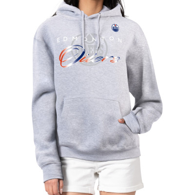 Женская толстовка Edmonton Oilers G-III 4Her by Carl Banks Gray Shadow Logo Fleece