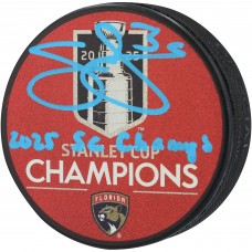 Seth Jones Florida Panthers Autographed Fanatics Authentic 2025 Stanley Cup Champions Glitter Hockey Puck with 2025 SC Champs Inscription
