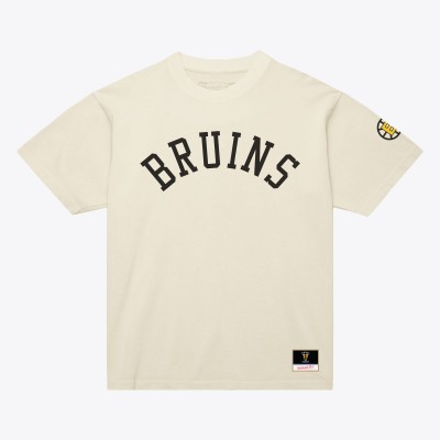 Unisex Boston Bruins Mitchell & Ness Cream Arched Team T-Shirt