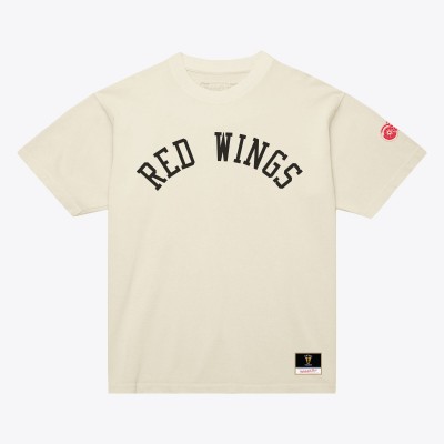 Unisex Detroit Red Wings Mitchell & Ness Cream Arched Team T-Shirt