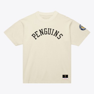 Unisex Pittsburgh Penguins Mitchell & Ness Cream Arched Team T-Shirt