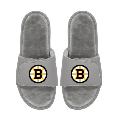 Unisex Boston Bruins ISlide Logo Fur Slide Sandals