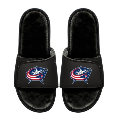 Unisex Columbus Blue Jackets ISlide Logo Fur Slide Sandals