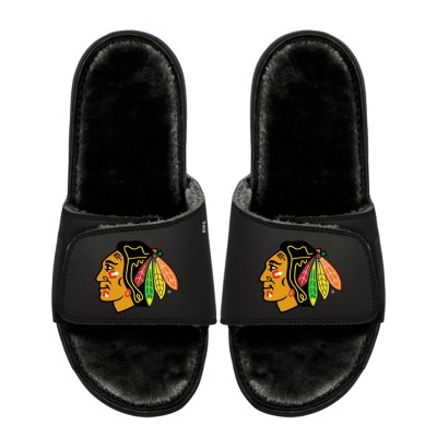 Unisex Chicago Blackhawks ISlide Logo Fur Slide Sandals