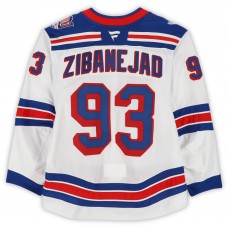 Mika Zibanejad New York Rangers Fanatics Authentic Game-Used #93 White Jersey vs. Buffalo Sabres on October 9, 2024