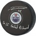 Leon Draisaitl Edmonton Oilers Autographed Fanatics Authentic Hockey Puck with 2025 Rocket Richard Inscription