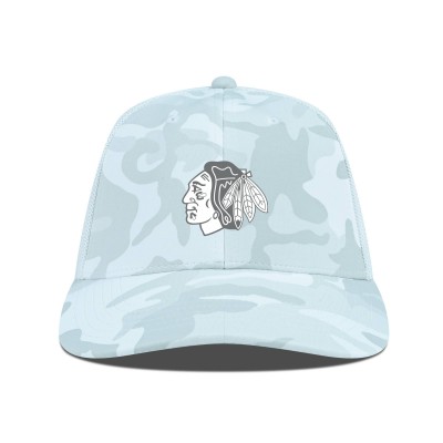 Бейсболка Chicago Blackhawks Levelwear Camo Clash Slate & Snow Meshback
