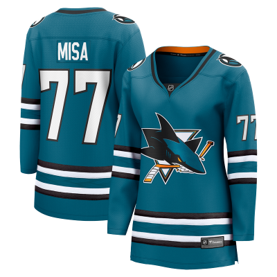 Женская джерси San Jose Sharks Michael Misa Fanatics Teal Breakaway
