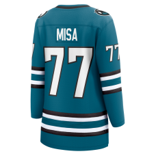 Женская джерси San Jose Sharks Michael Misa Fanatics Teal Breakaway