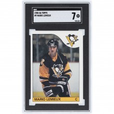 Mario Lemieux Pittsburgh Penguins 1985-86 Topps #9 SGC Authenticated 7 Rookie Card