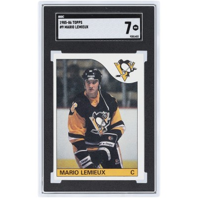 Mario Lemieux Pittsburgh Penguins 1985-86 Topps #9 SGC Authenticated 7 Rookie Card
