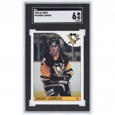 Mario Lemieux Pittsburgh Penguins 1985-86 Topps #9 SGC Authenticated 6 Rookie Card