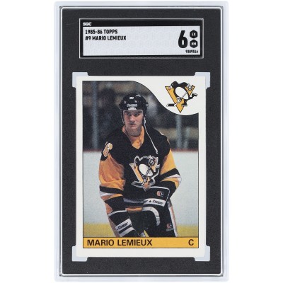 Mario Lemieux Pittsburgh Penguins 1985-86 Topps #9 SGC Authenticated 6 Rookie Card
