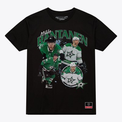 Dallas Stars Mikko Rantanen Mitchell & Ness Black Player Collage T-Shirt