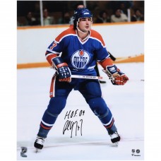Paul Coffey Edmonton Oilers Autographed Fanatics Authentic 16 x 20 Royal Jersey Skating Photograph with HOF 04 Inscription