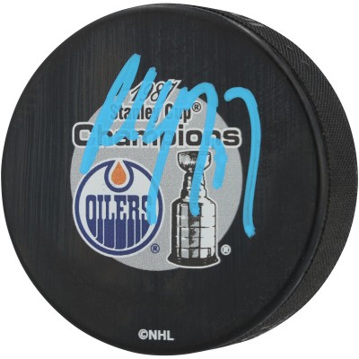 Paul Coffey Edmonton Oilers Autographed Fanatics Authentic 1987 Stanley Cup Champions Hockey Puck