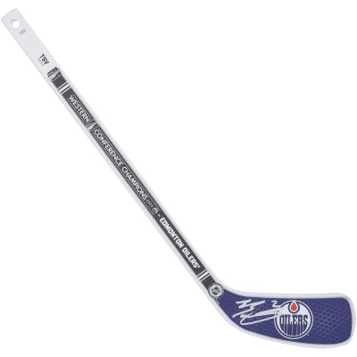 Evan Bouchard Edmonton Oilers Autographed Fanatics Authentic 2025 Western Conference Champions Mini Wood Stick